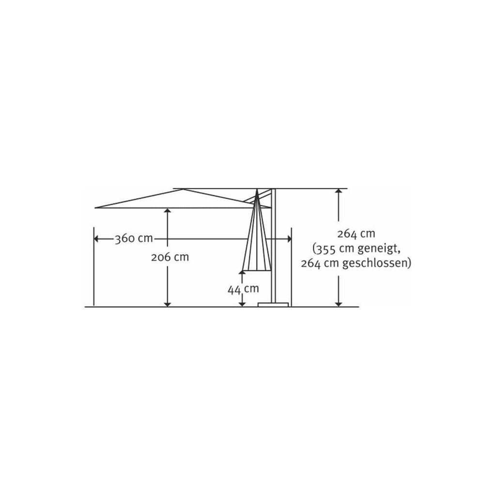 Fritthengende parasoll Rhodos Twist-Woody 300x300cm - Schneider