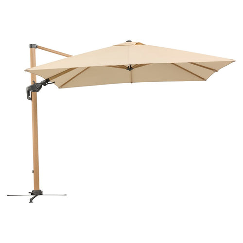 Fritthengende parasoll Rhodos Twist-Woody 300x300cm natur bakside