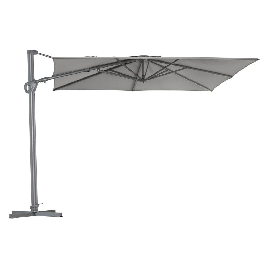 Fritthengende parasoll Saint Tropez 300x300cm antrasitt forfra