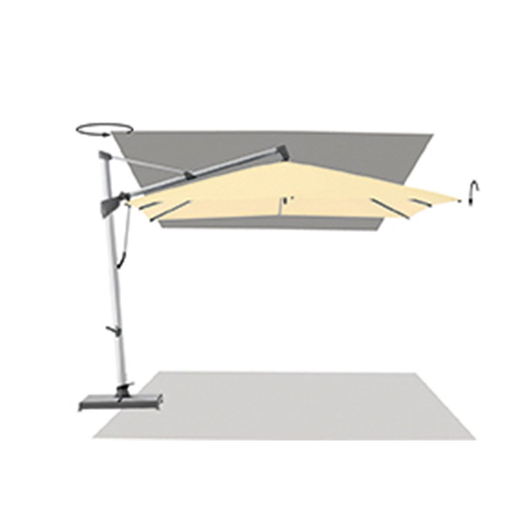 Nærbilde av mekanisme på Fritthengende parasoll Sombrano S+ 350x350cm cream