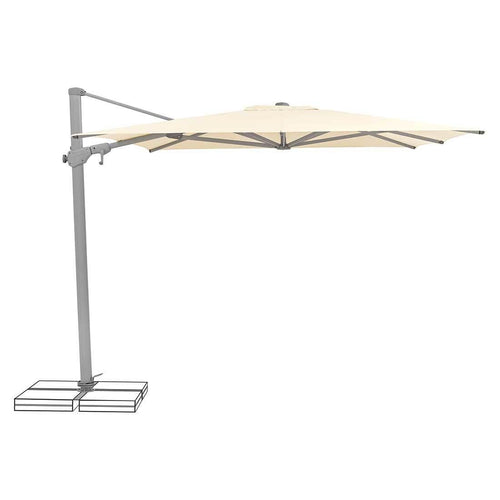 Fritthengende parasoll Varioflex 300x300cm - Suncomfort bakside