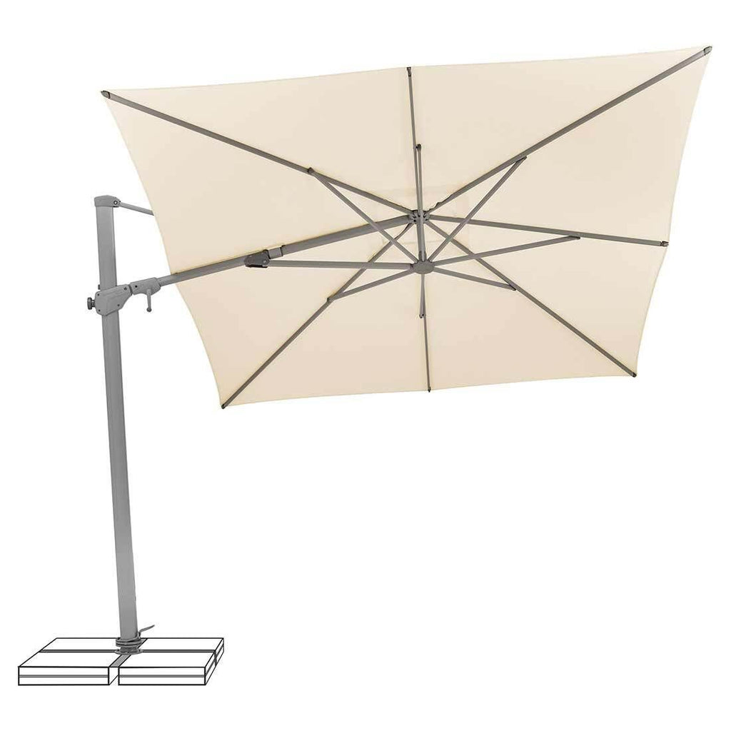 Montert Fritthengende parasoll Varioflex 300x300cm - Suncomfort i hage