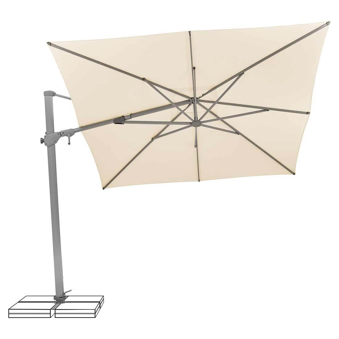 Montert Fritthengende parasoll Varioflex 300x300cm - Suncomfort i hage