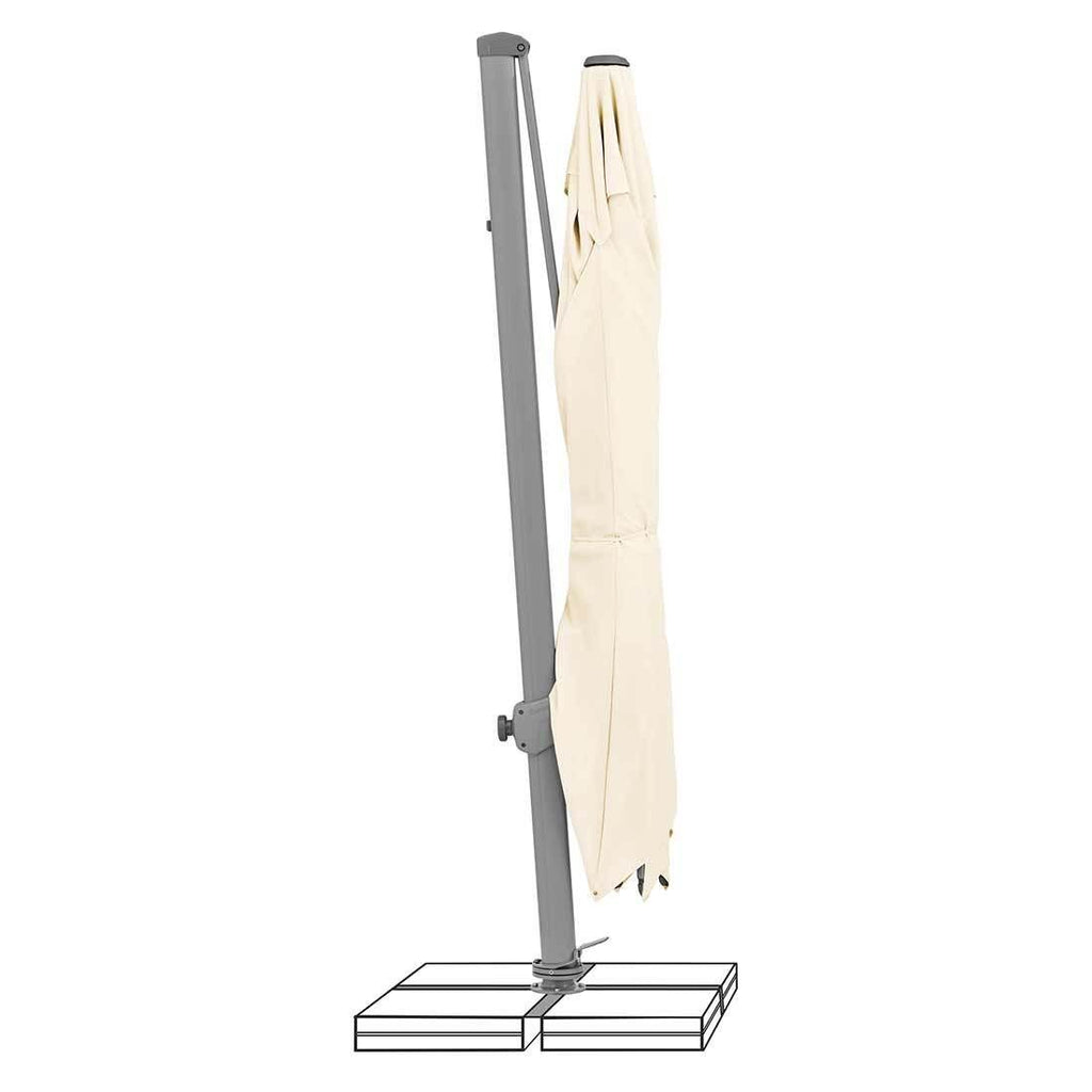 Fritthengende parasoll Varioflex 300x300cm - Suncomfort med kryssfot