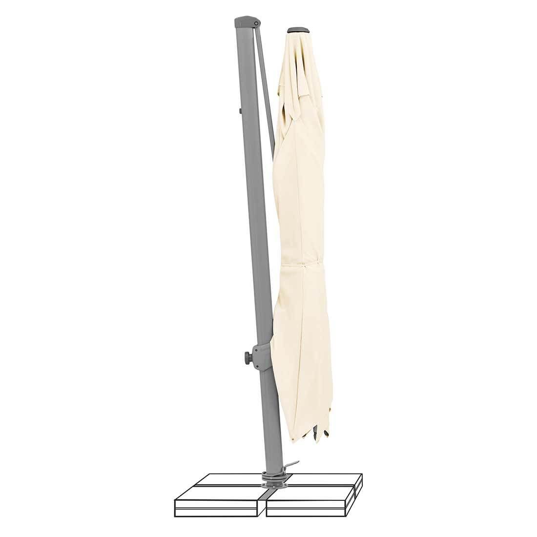 Fritthengende parasoll Varioflex 300x300cm - Suncomfort med kryssfot