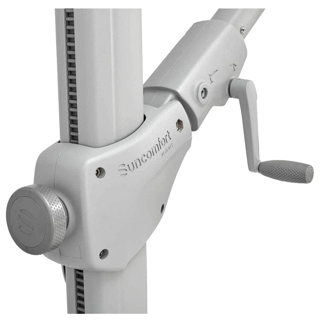 Fritthengende parasoll Varioflex 300x300cm - Suncomfort svingbare funksjoner