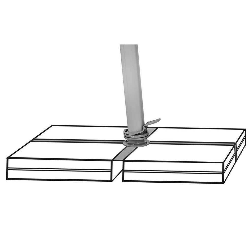 Fritthengende parasoll Varioflex 300x300cm - Suncomfort sammenlagt