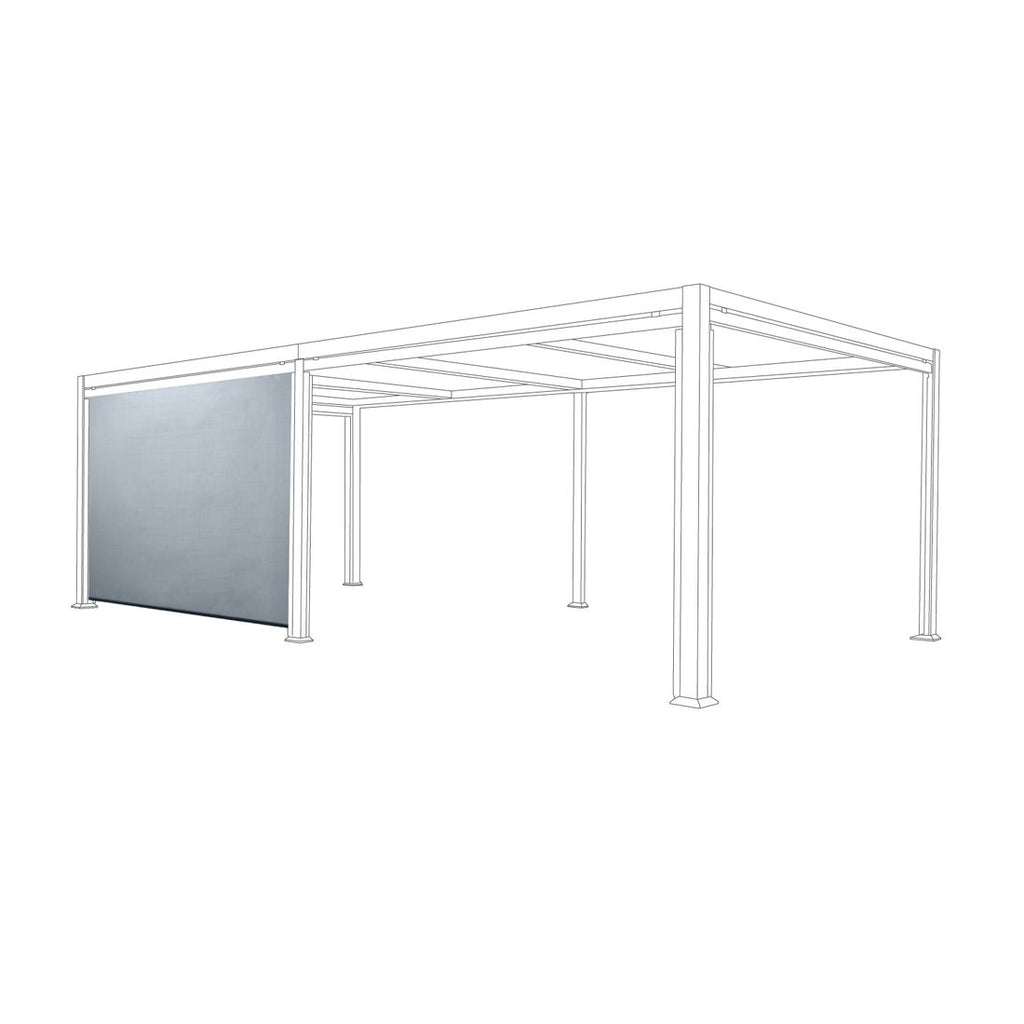 Frontrullegardin Maranza 250 cm aluminium/textilen forside