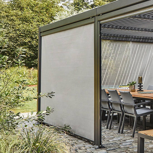Frontrullegardin Maranza 250 cm aluminium/textilen bakside