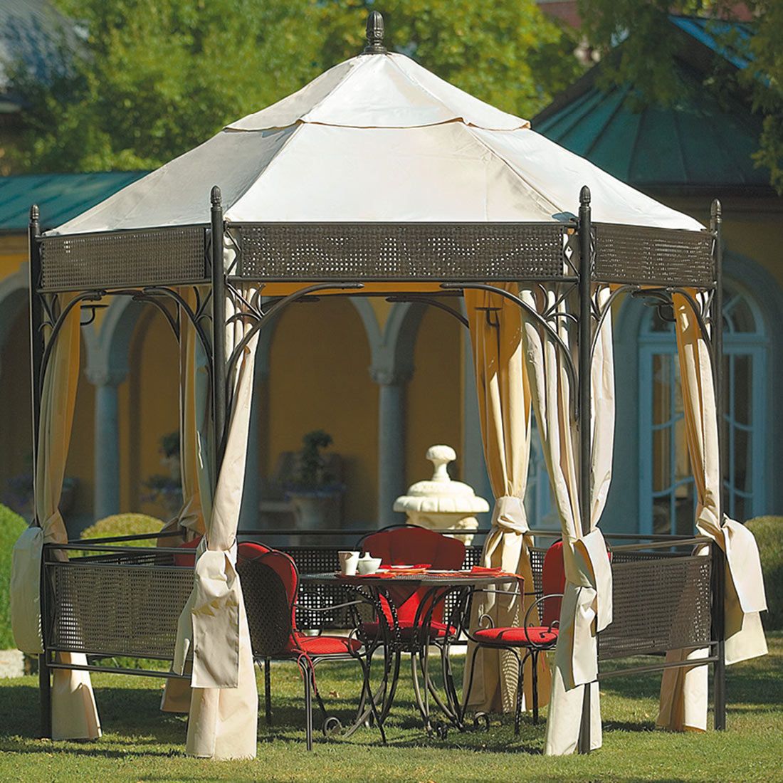 Gardin-sett til paviljong Romeo Romantik 150x212 cm detalj