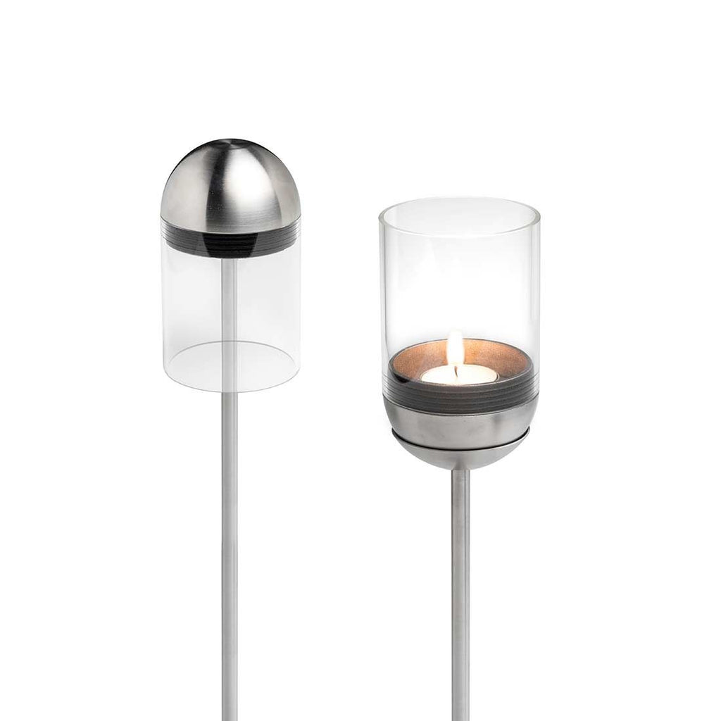 Gulvlampe ute Gravity Candle rustfritt stål 130 cm - höfats bakside