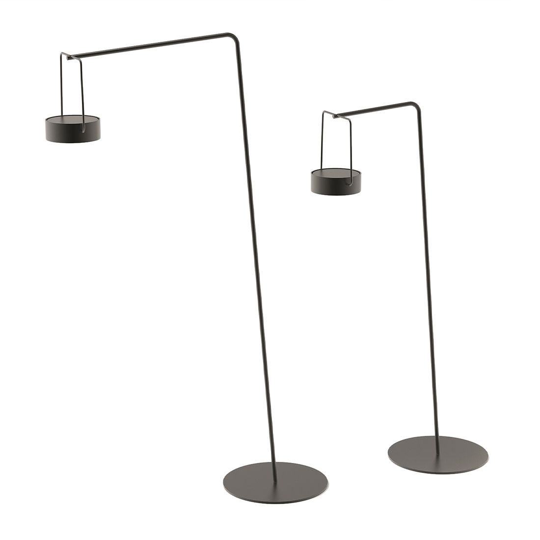 Gulvlampe ute Moon Midi stativ aluminium detalj