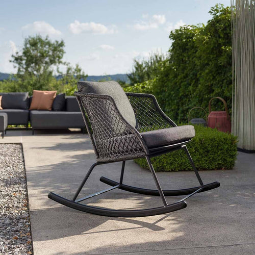 Gyngestol Odea aluminium og tau 78 cm forfra