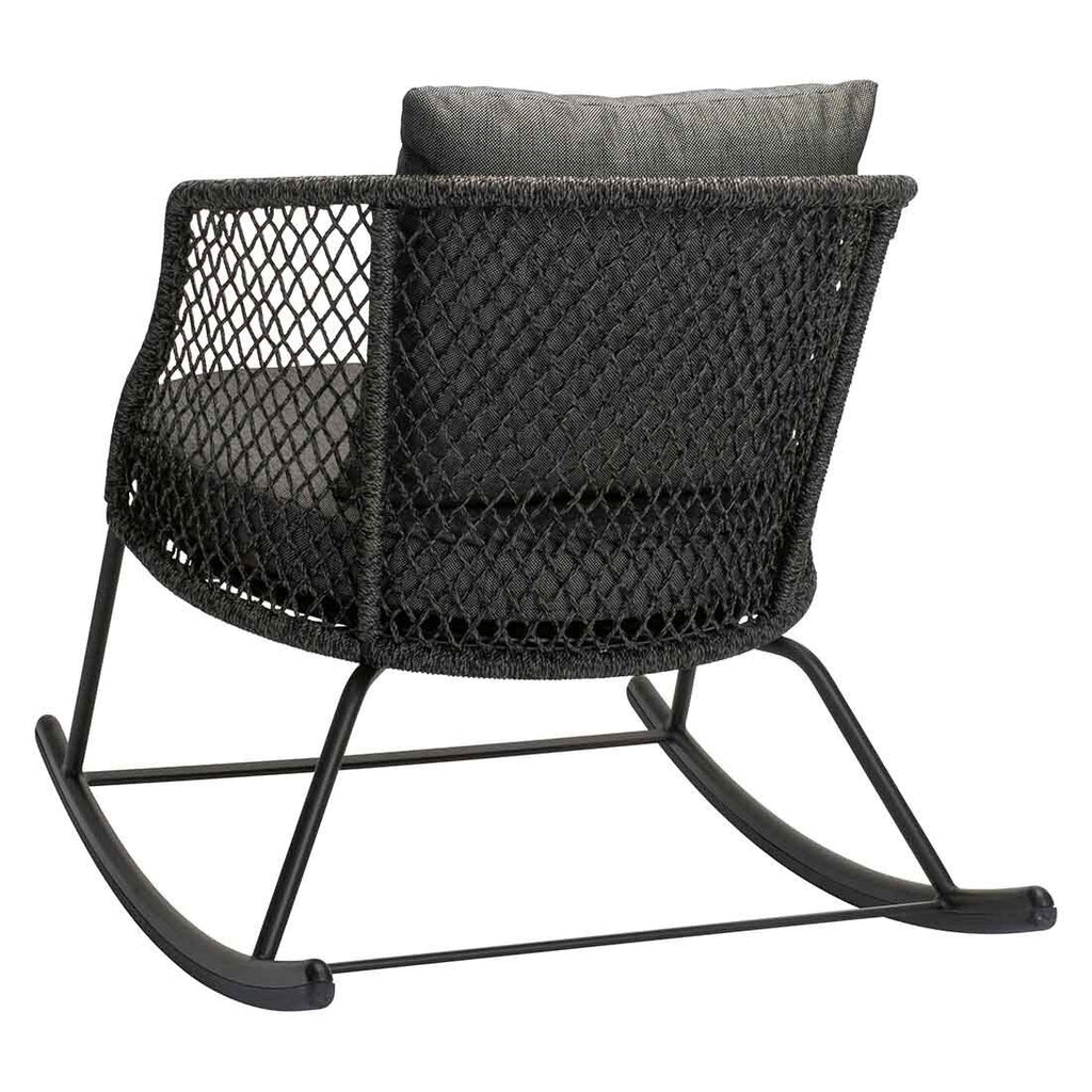 Nærbilde av tau-detaljer på Gyngestol Odea aluminium og tau 78 cm