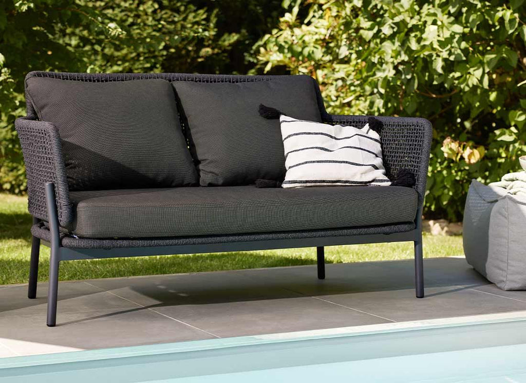 Hagebenk 7005 136 cm aluminium tau olefin detalj av flettverk
