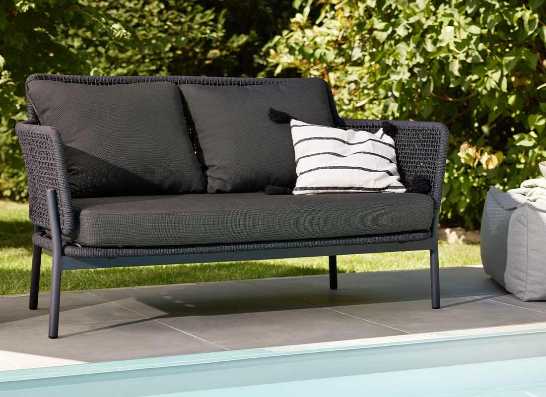 Hagebenk 7005 136 cm aluminium tau olefin detalj av flettverk
