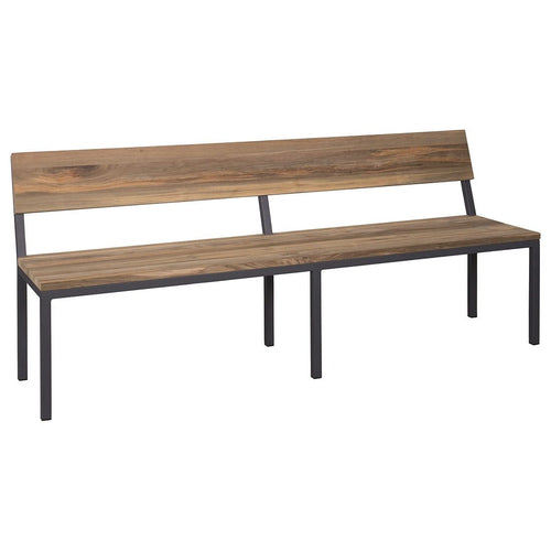 Hagebenk Alex aluminium/resirkulert teak 190 cm forfra