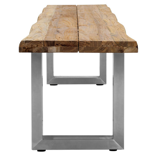 Hagebenk Ascona 240 cm rustfritt stål og resirkulert teak bakside