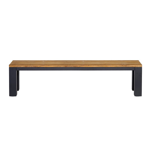 Hagebenk Atlanta aluminium resirkulert teak bakside