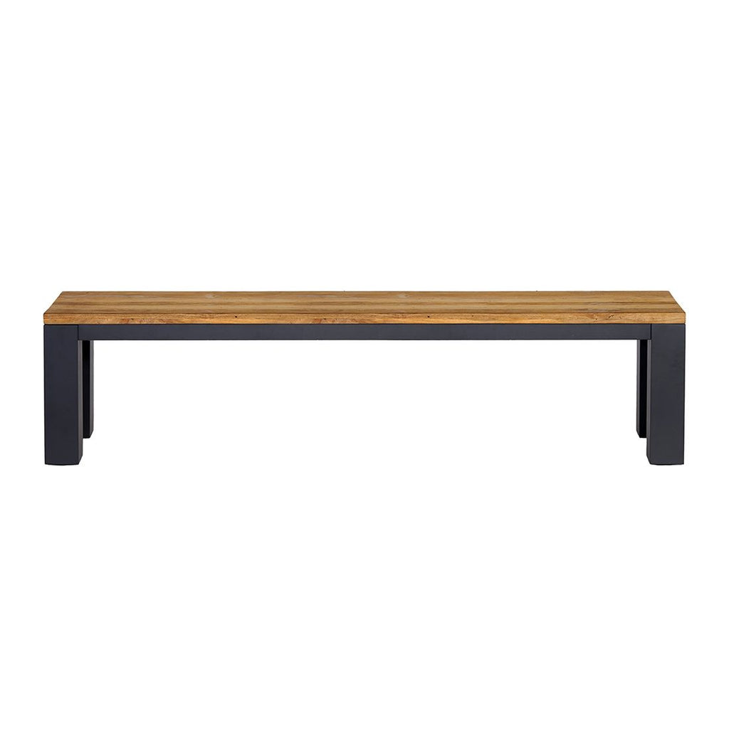 Hagebenk Atlanta aluminium resirkulert teak bakside