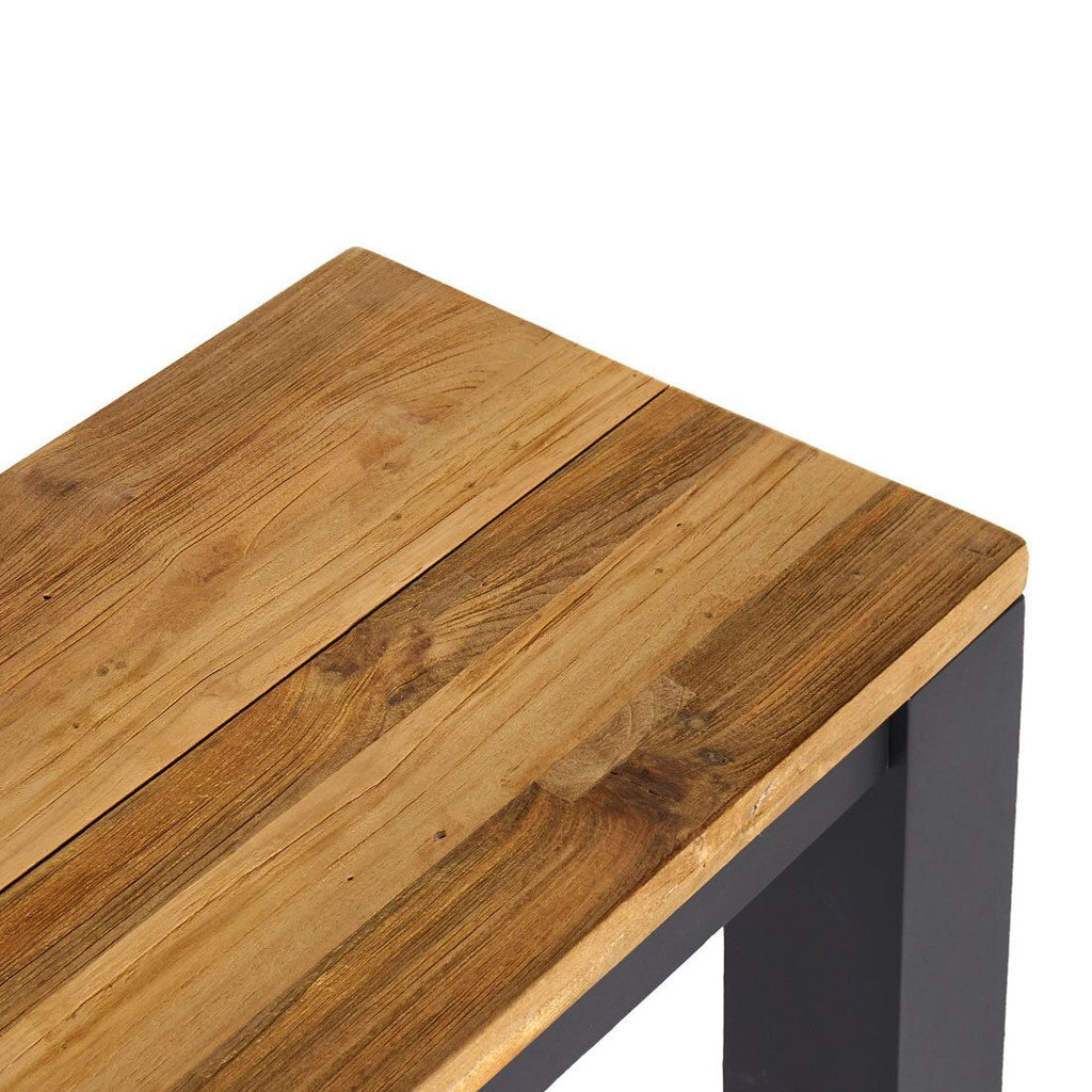 Montert Hagebenk Atlanta aluminium resirkulert teak i hage