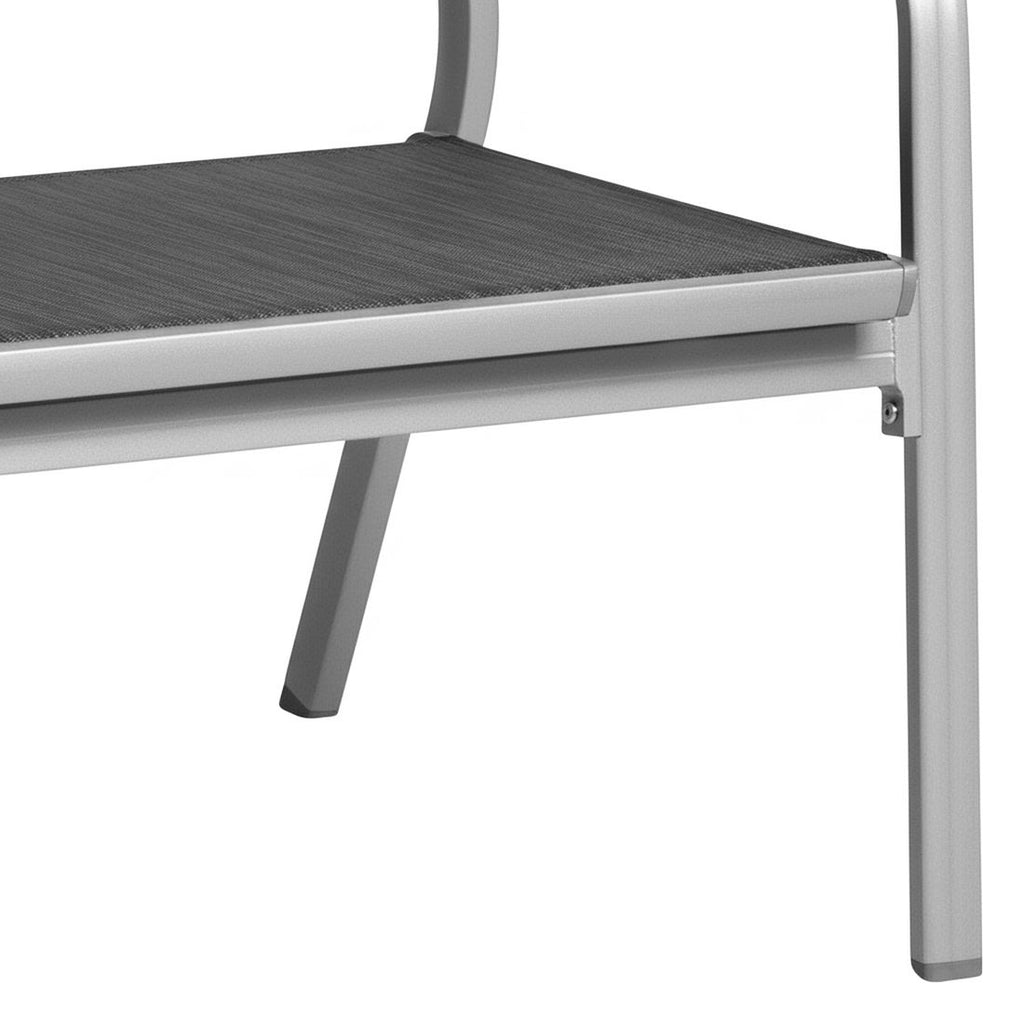 Sideprofil av Hagebenk Basic Plus aluminium/textilen 138 cm