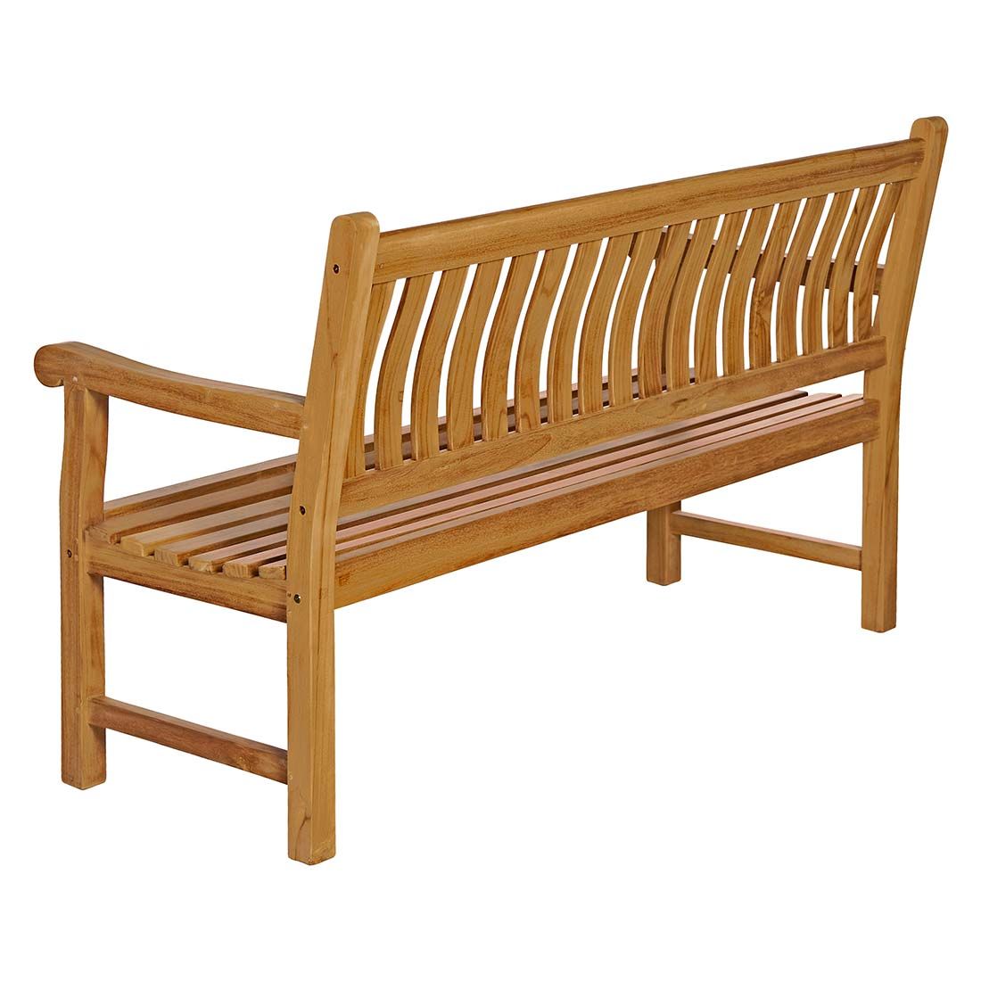 Montert Hagebenk Bretagne teak 120 cm på terrasse