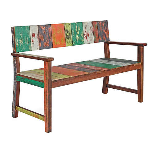 Hagebenk Catania 126 cm eco-teak flerfarget forfra