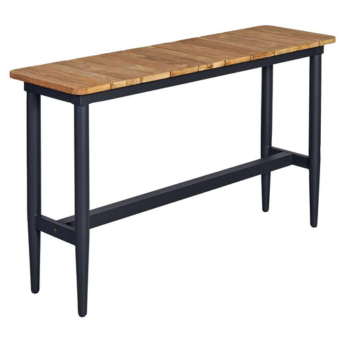 Hagebenk Clark aluminium resirkulert teak 140 cm forfra