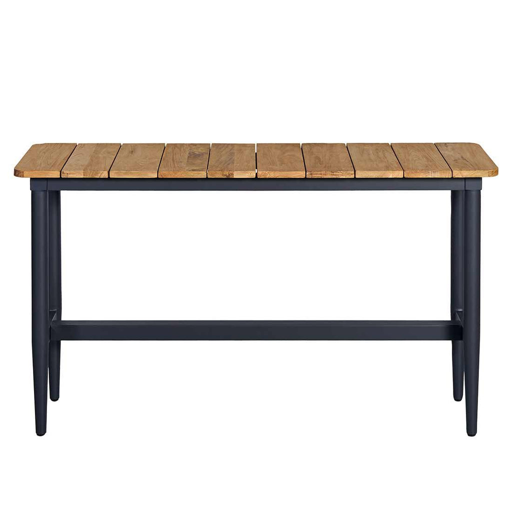 Hagebenk Clark aluminium resirkulert teak 140 cm bakside