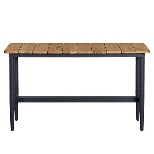 Hagebenk Clark aluminium resirkulert teak 140 cm bakside