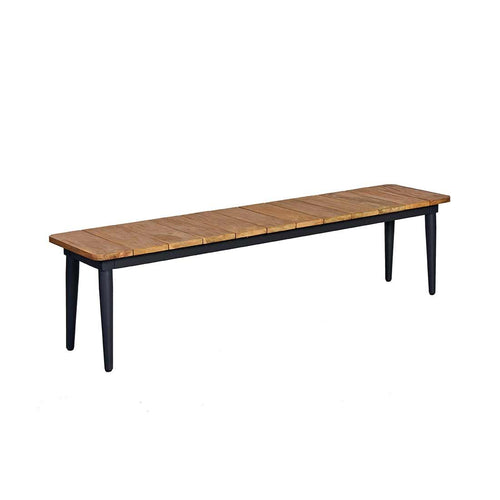 Hagebenk Clark aluminium/resirkulert teak 195 cm forfra