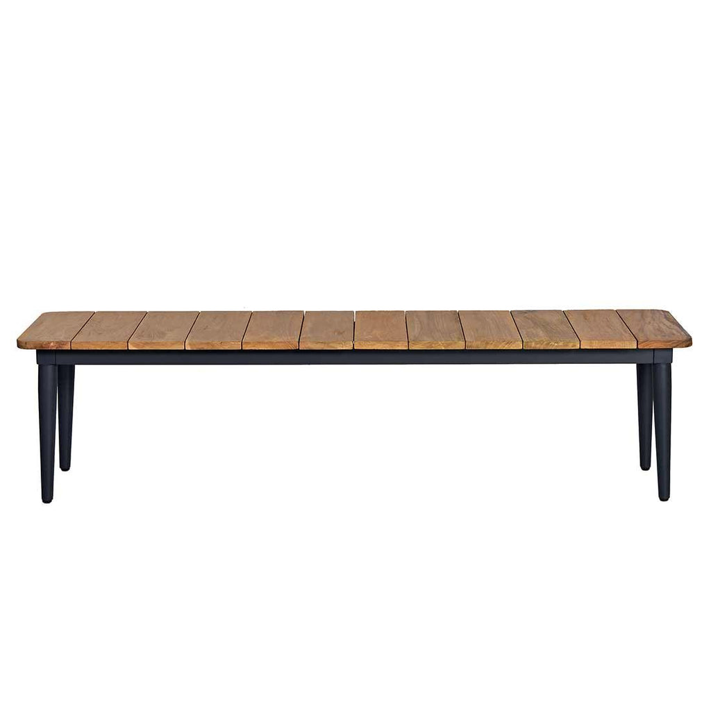 Hagebenk Clark aluminium/resirkulert teak 195 cm bakside