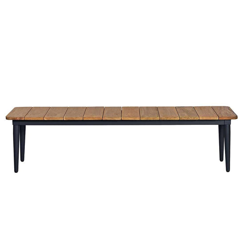 Hagebenk Clark aluminium/resirkulert teak 195 cm bakside