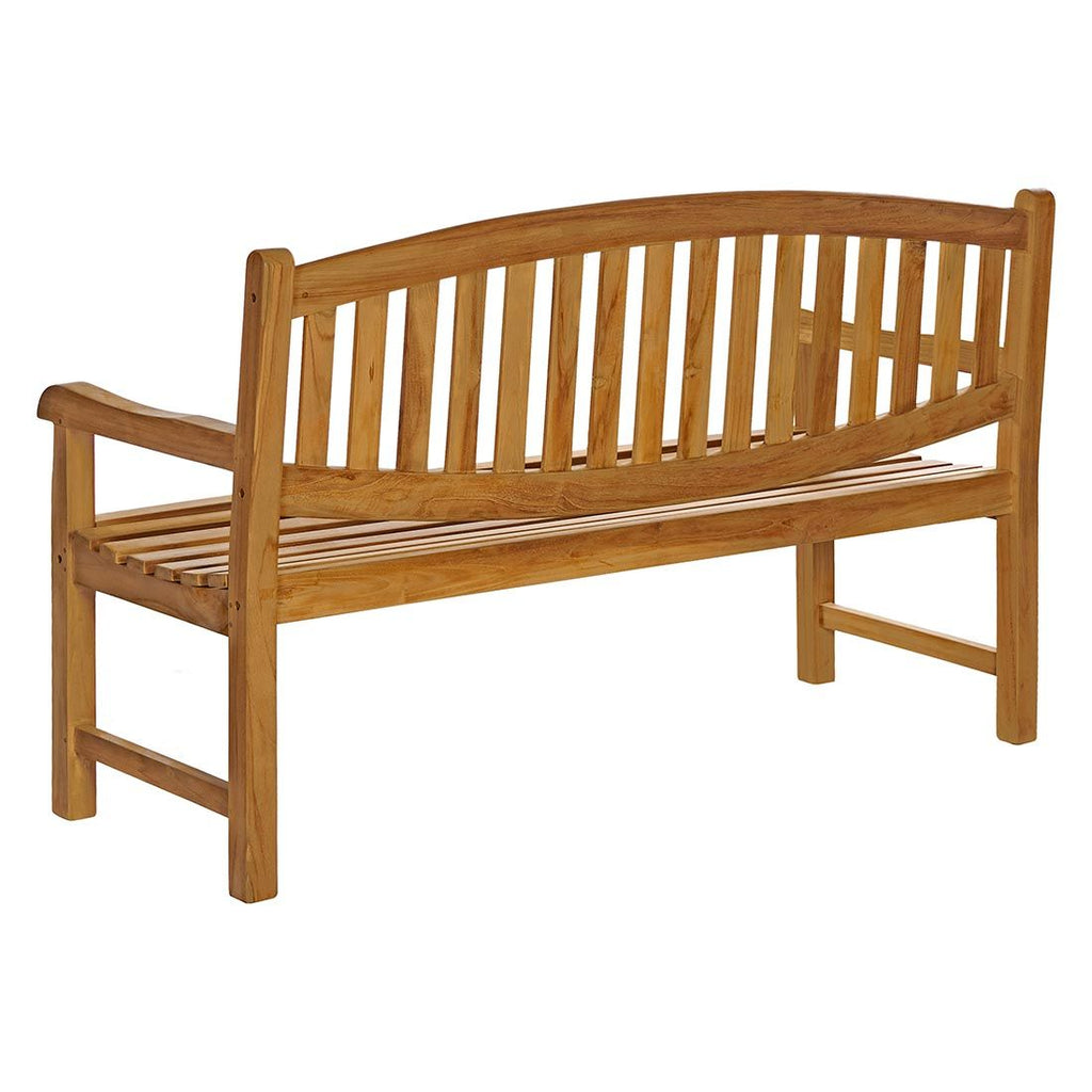 Hagebenk Cotton teak 120 cm - OUTLIV montert på terrasse
