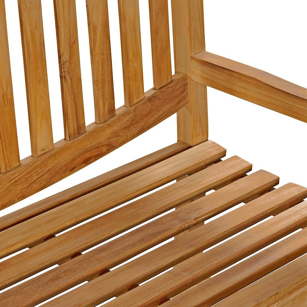 Hagebenk Cotton teak 120 cm - OUTLIV nærbilde av armstøtte