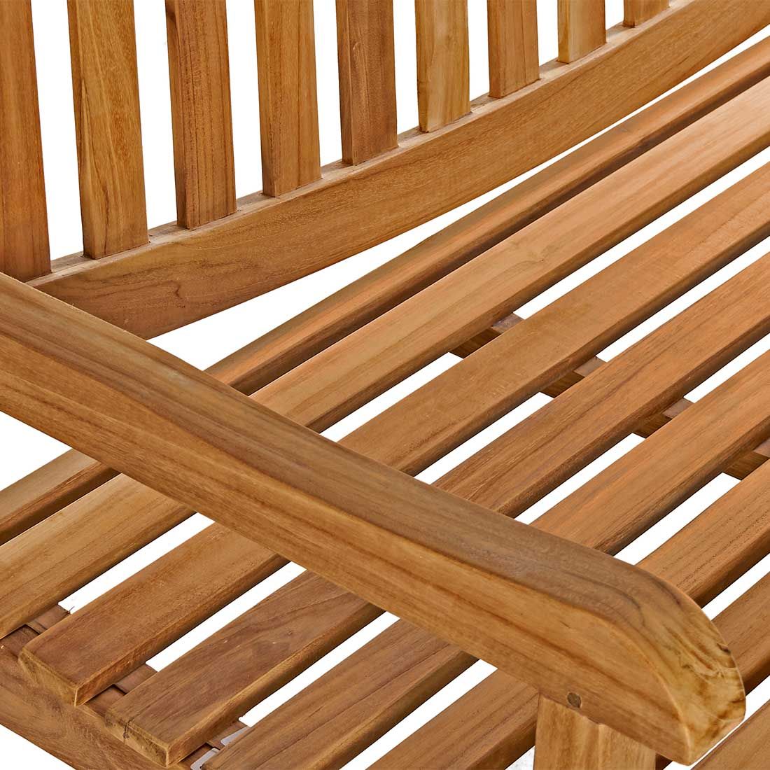 Hagebenk Cotton teak 120 cm - OUTLIV sideprofil