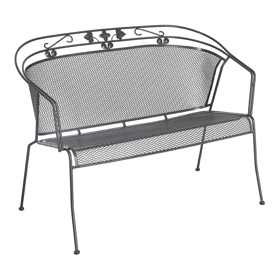 Hagebenk Elegance metall 114 cm jerngrå vist forfra