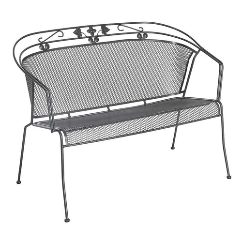 Hagebenk Elegance metall 114 cm jerngrå vist forfra