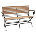 Hagebenk Florence 130 cm stål og teak svart fra Zebra sett fra siden