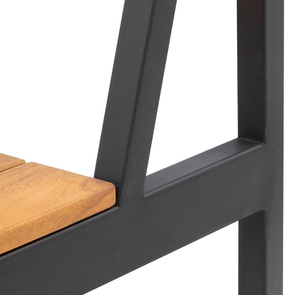 Hagebenk Floris stål/akasie 150 cm med dekor
