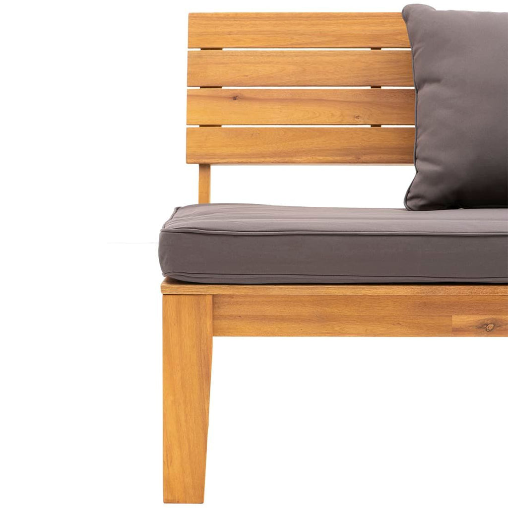 Hagebenk Genua akasie/polyester 200 cm - OUTLIV med relaxfunksjon
