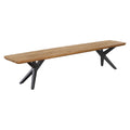 Hagebenk Hudson aluminium/resirkulert teak 220 cm forfra