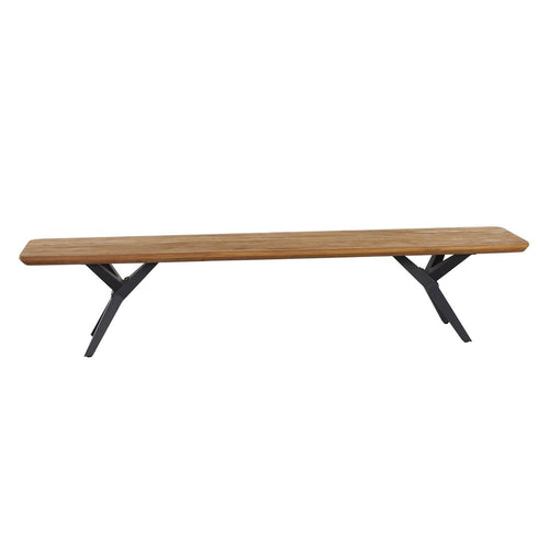Hagebenk Hudson aluminium/resirkulert teak 220 cm bakside
