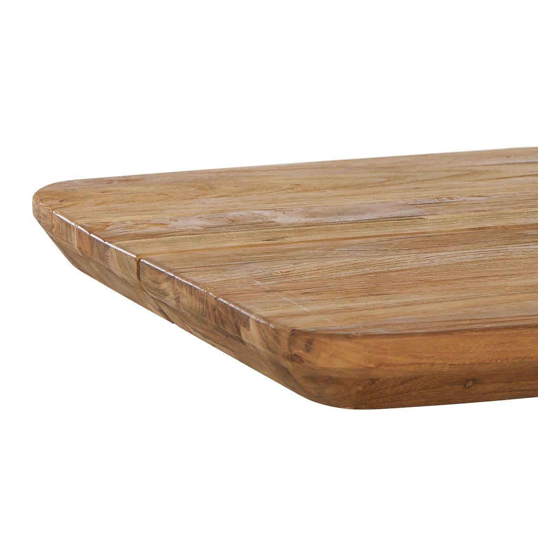 Nærbilde av aluminiumramme på Hagebenk Hudson aluminium/resirkulert teak 220 cm