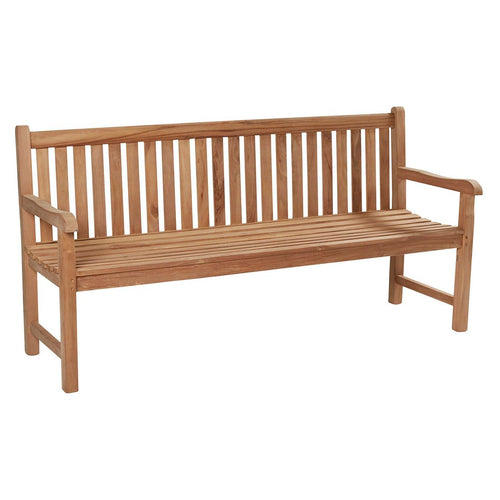 Hagebenk Kampen teak 120 cm forfra med naturlig teaktre