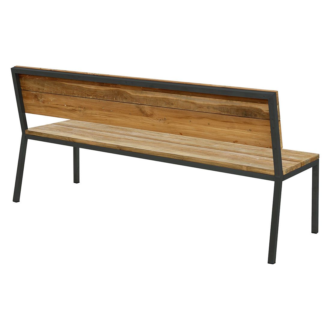 Montert Hagebenk Kobe rustfritt stål/resirkulert teak 180 cm i hage