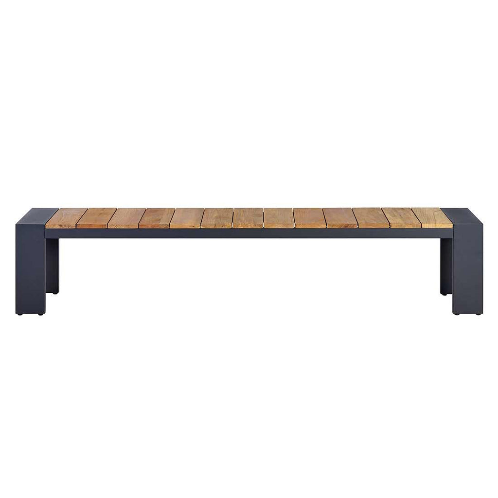 Hagebenk Konis aluminium og resirkulert teak 220 cm bakside