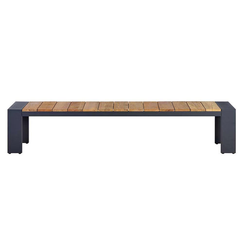 Hagebenk Konis aluminium og resirkulert teak 220 cm bakside