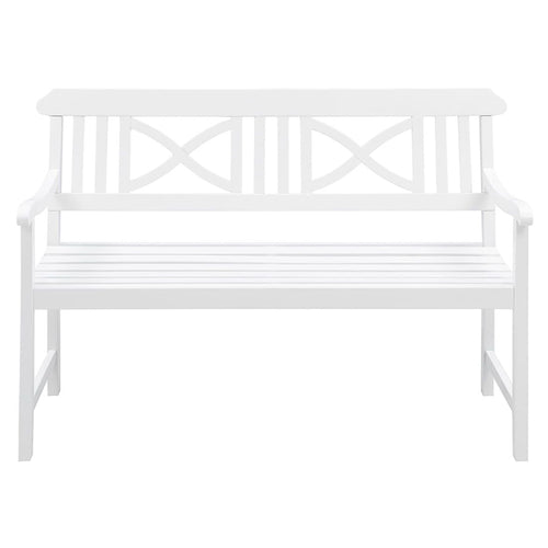 Hagebenk Landhaus akasie 128 cm hvit bakside